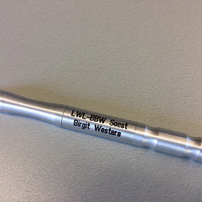 Der personalisierte Kugelschreiber für Birgit Westers (vergrößerte Bildansicht wird geöffnet)