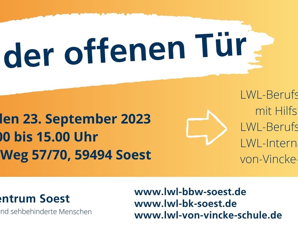 Flyer zum Tag der offenen Tür mit allen wichtigen Infos