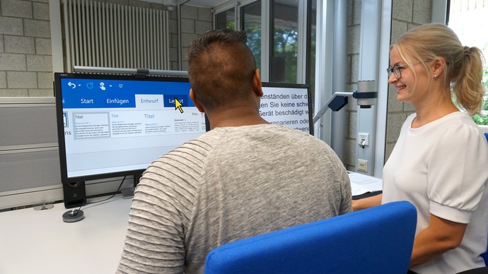 Schulung der Großschriftsoftware ZoomText